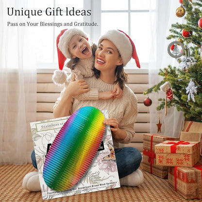 Aoedelyart Wind Spinner Rainbow Wave Wind Spinners for Yard and Garden,15in Hanging Kinetic Yard Art Wind Sculpture,3D Wind Spinners Outdoor & Indoor Rainbow Helix Garden Decor Christmas Ornaments