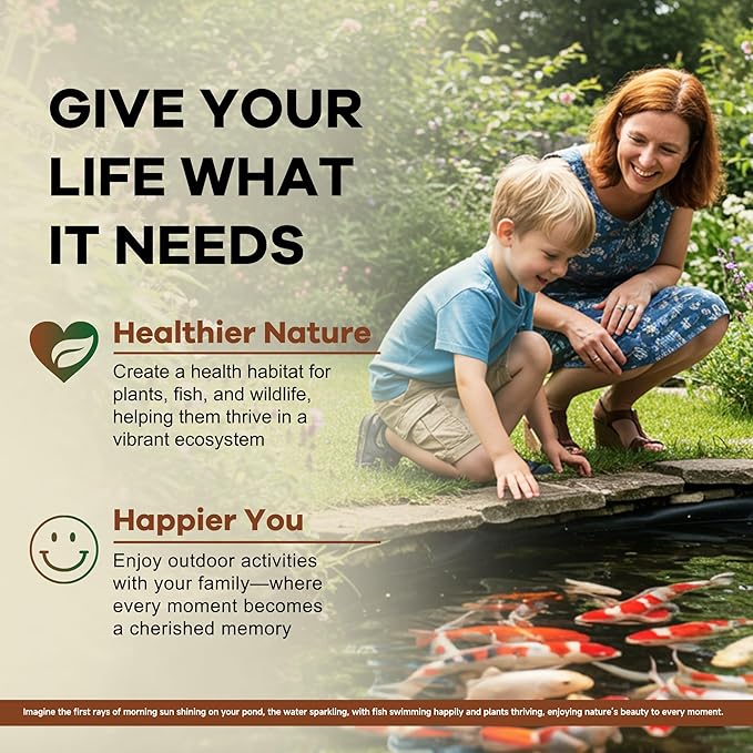 Dr.Raifya's Muck Reducer - 8 OZ - Natural Pond Sludge Solution, Effectively Removes Muck in Koi Pond, Bird Baths, Fountains & Turtle Ponds, Beneficial Bacteria Safe for Fish & Wildlife, Easy to Use