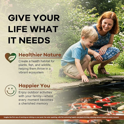 Dr. Raifya's Muck Reducer–Natural Pond Sludge & Water Fountain Clarifier, Beneficial Bacteria Safe for Fish & Wildlife, Remove Muck in Koi Ponds, Bird Baths, Fountains & Turtle Ponds, Easy to Use–1 LB