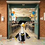 Porch Goose Graduation Outfit Fits 23 Inch Cement or Plastic Geese, Complete Porch Goose Clothes Set with Cap, Gown, Stole, Book & Memory Book for Graduation Party Outdoor Yard Lawn Classroom Decor