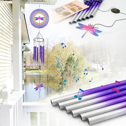 Wind Chimes with Dragonfly Wind Spinner, Gifts for Men, Women, Retirement, Teacher, Parents - Outdoor Hanging Decor Clearance for Garden, Patio, Backyard Or Porch