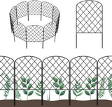 OUSHENG 10 Pack Decorative Garden Fence, Total 10ft(L) x 24in(H) Animal Barrier Border, Rustproof Metal Wire Section Edging Fencing Panel for Outdoor Patio Garden Yard, Arched