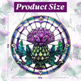 2 Pack Acrylic Thistle Window Hanging, 8in Scottish Symbol Stained - Style Decor, Suncatcher Ornament for Home Wall & Window, Ideal Gift for Celtic Culture Lover