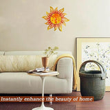 Metal Sun Wall Art Decor,12 Inch Retro Hanging Decor With Glass,Sun Face Valentine Wall Decorations For Patio Yard Garden Fence Living Room Bedroom