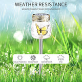 SUNWIND Solar Garden Lights Outdoor Decorative - 3 Pack Decorative Butterfly Glass Jar Lights for Pathway, Lawn, Yard
