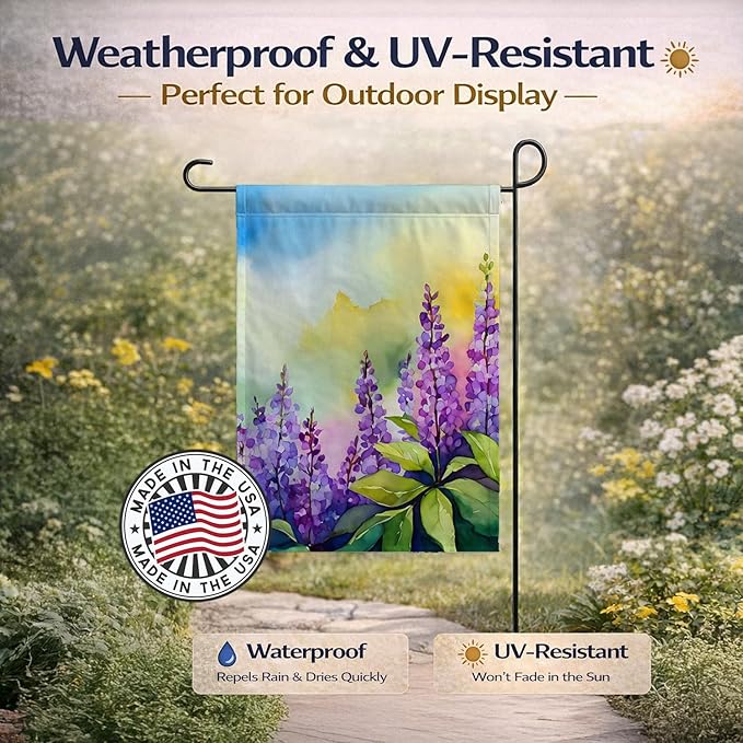 Caroline's Treasures Idaho Syringa in Watercolor Garden Flag Mailbox Flag Decorative Yard Flag Banner Outside Patio Artwork Yard Flower Beds, Garden Size, Multicolor