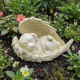 Elenon Dog Pet Memorial Stones Outdoor Statue, Sleeping Dog Memorial Stones Garden Statue Decor, Pet Loss Sympathy Grave Gifts