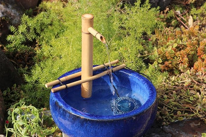 Bamboo Accents 12" Adjustable Fountain Kit Branch Arms with Pump - Handcrafted Garden Water Feature Patio Zen Decor (Container Not Included)
