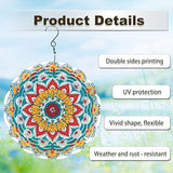 Wind Spinners Outdoor, Hanging Wind Spinner for Garden Decoration, 8 inch 3D Stainless Steel Metal Wind Sculpture for Indoor/Outdoor Decor, Mandala G