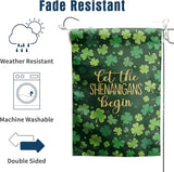 St Patricks Day House Flags 28 x 40 Double Sided for Outside Shamrock Clover Let the Shenanigans Begin Garden Decor Saint Patrick Spring Yard Signs