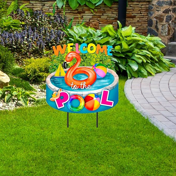 Briarwood Lane Welcome to the Pool Metal Art
