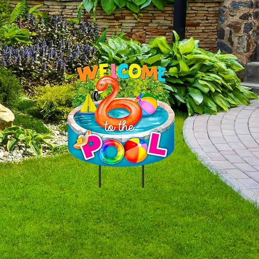 Briarwood Lane Welcome to the Pool Metal Art