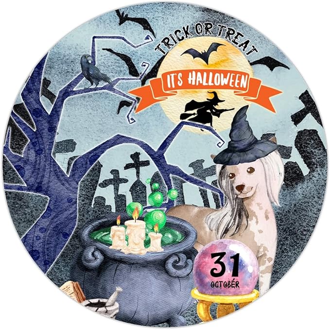 Retro Metal Sign 12"x12",Happy Halloween Scary Night Grave Witch Bats Trick Or Treat Dog Aluminum Tin Metal Sign for Home Living Room Bedroom Garden Farm Patio Decor Wall Art Poster