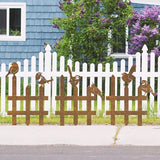 3 Pcs Small Garden Fence with 6 Pieces Birds Decoration, Metal Birds Yard Decor, Insert Lawn Picket Fence Garden Borders Decorative for Landscape Path Flowerbeds Plant Yard, Fence Decorations Outdoor