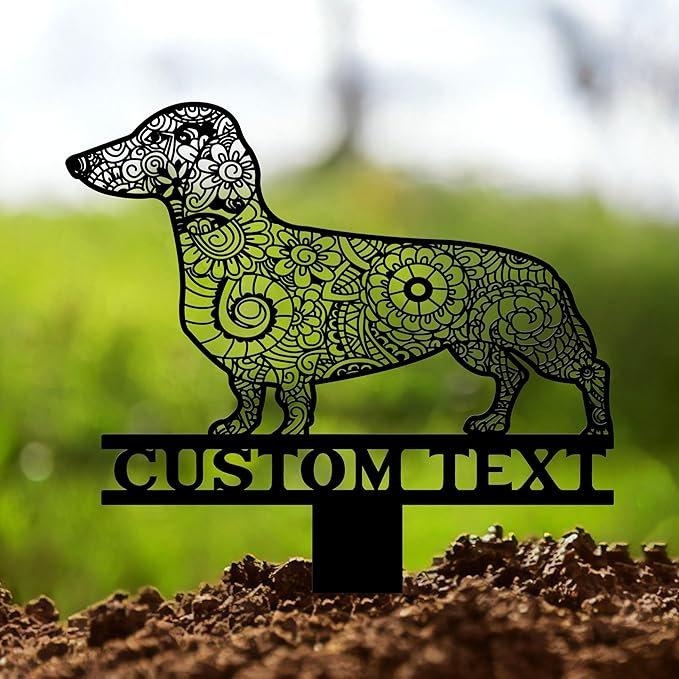 Custom Dog Mandala Garden Decor, Dachshund Memorial Garden Stake Metal, Dog Zentangle Yard Art, Personalized Dachshund Gifts, Pet Grave Markers, Outdoor Dog Art, Dog Sculpture