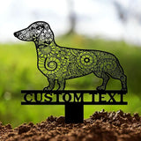 Custom Dog Mandala Garden Decor, Dachshund Memorial Garden Stake Metal, Dog Zentangle Yard Art, Personalized Dachshund Gifts, Pet Grave Markers, Outdoor Dog Art, Dog Sculpture