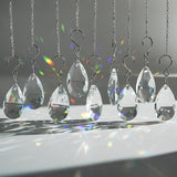 10pcs Crystal Sun Catcher, 38mm Hanging Clear Teardrops Chandelier Crystals Parts Prisms Pendants with Hook for Windows Lamps Christmas Ornaments Crystal Tree Decorations Home Decor (Clear)