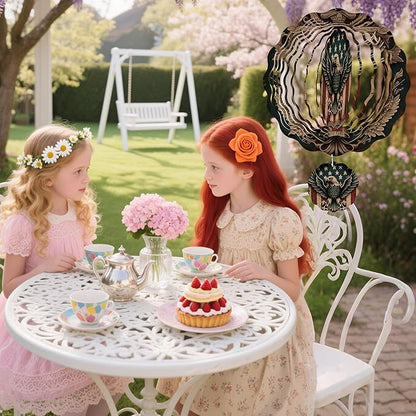 Wind Spinner Hanging Outdoor Decor, 12 Inch 3D Bald Eagle American Flag Metal Kinetic Wind Spinners for Garden Yard Patio, Stainless Steel Laser Cut Art Gifts for Men Veterans Day Outdoor Decorations