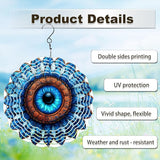 Mandala Eye Wind Spinners Outdoor, Hanging Wind Spinner for Garden Decoration, 8 inch 3D Stainless Steel Metal Wind Sculpture for Indoor/Outdoor Decor