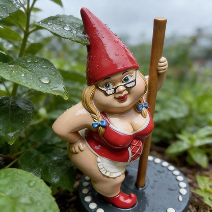 Outdoor Gnome Statue 6 Inch Red-Dancing Gnome Figurine Brings Playful Whimsical Art to Your Garden Great Indoor Outdoor Decoration for Patio Lawn Yard and Home