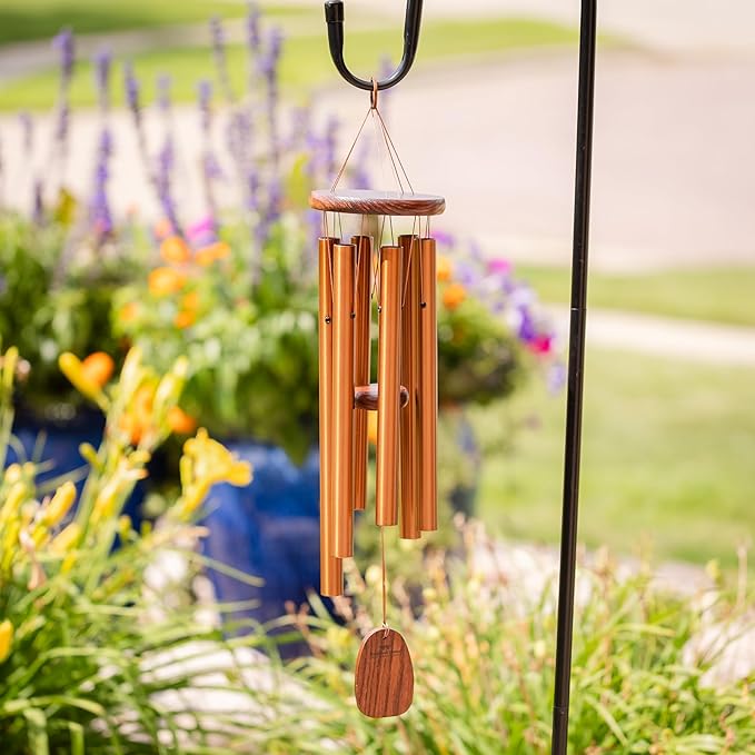 Woodstock Wind Chimes Amazing Grace Chime Medium (24'') Bronze Wind Chime Inspirational and Memorial Gifts Wind Chimes for Outside Patio Home or Garden Decor