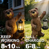 Solar Lantern Garden Statues Decor, 14" Large Outdoor Bear Figurine Lights for Yard Patio Decoration - Unique Christmas Housewarming Gift for Grandma Wowen Mom