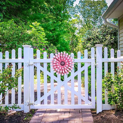 AHYS Metal Flowers Wall Decor Indoor Outdoor Metal Wall Art for Farmhouse Home Living Room Bedroom Bathroom Garden Decor – Pink