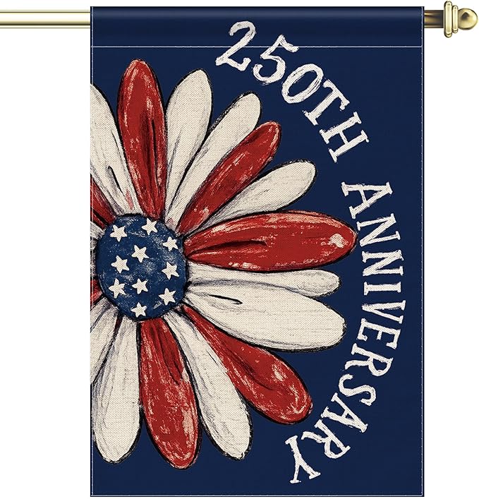 250th Anniversary America Garden Flag, 250 Anniversary USA Flag Patriotic Banner 250 Years of Freedom Yard Sign 4th of July Double-Sided Waterproof 1776-2026 Commemorative Flag 28x40 Inch
