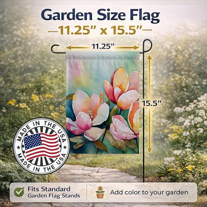 Caroline's Treasures Mississippi Magnolia in Watercolor Garden Flag Mailbox Flag Decorative Yard Flag Banner Outside Patio Artwork Yard Flower Beds, Garden Size, Multicolor