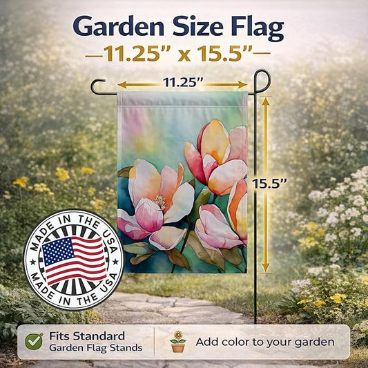 Caroline's Treasures Mississippi Magnolia in Watercolor Garden Flag Mailbox Flag Decorative Yard Flag Banner Outside Patio Artwork Yard Flower Beds, Garden Size, Multicolor