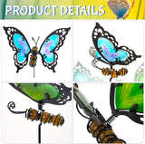 Butterfly Garden Stakes,Butterfly Kit Made of Glass and Metal,Colorful Butterflies Garden Decorations Can Make the Garden Full of Color and Vitality. (Blue and Green)
