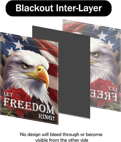 Patriotic Garden Flag 12x18 Inch Double Sided Flag Let Freedom Ring American Eagle 4th of July Memorial Day Independence Day Indoors Outdoors Decoration for Yard (Let Freedom Ring)