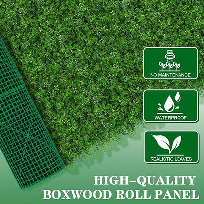 Grooy 60"x120"(50 SQFT) Artificial Hedge Grass Wall Roll Panels, Green Wall Panels, Plant Wall, Greenery Wall Backdrop, UV Protected Privacy Fence Screen for Outdoor Indoor Wedding Décor