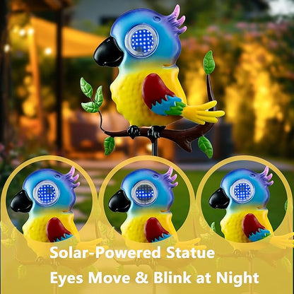 Parrot Solar Garden Lights Outdoor Waterproof, Christmas Metal Yard Decor Outdoor Solar Lights Decorative Stake for Pathway, Garden, Lawn, Patio, Driveway