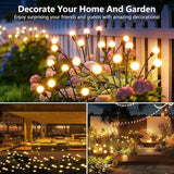 4 Pack Solar Garden Lights Outdoor, 24 LED Firefly Light, Solar Fairy Lights for Outside Waterproof, 2 Modes, Fairy Lightss for Garden Pathway & Patio Decor