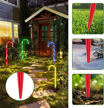 20PCS Replacement Stakes for Christmas Candy Cane Lights Outdoor,Plastic Light Stakes,Used to Maintain Candy Cane Pathway Lights,0.61X9 Inches(Red)