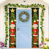 BlissYard Christmas Elf Door Banner 71x12 inch Christmas Tree Hanging Porch Banner Cute Holiday Decorations for Kids Front Door Xmas Party Fireplace Entryway Wall Decor Outdoor Sign