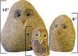 Hand Carved Natural Granite Boulder Owl – 8" Tall, Approx.12 lbs – Unique Garden & Home Décor Statue – One-of-a-Kind Gift