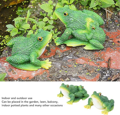 Pissente Frog Statue Garden Decor Resin Weatherproof Outdoor Frog Figurine Lawn Ornament for Indoor Outdoor Patio Yard (1 Pair)