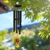 Personalized Memorial Sunflower Wind Chimes for Outside, Custom Crystal Memory Suncatcher Ornament, Sympathy Gift for Loss of Mother Father, in Loving Memory Windchimes, Mother's Day Garden Décor