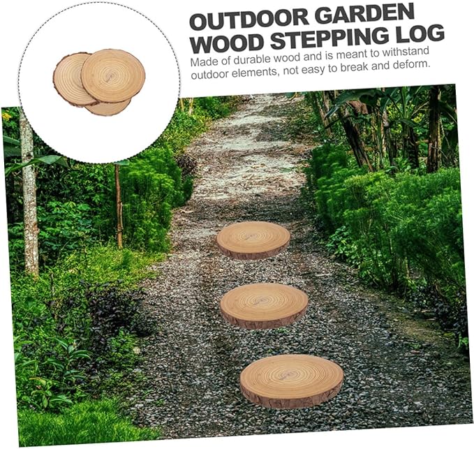 CANIGHT Garden Decorative Wood Paver for Outdoor Pathways and Landscaping and Portable Wooden Garden Decor
