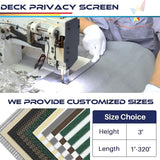 Windscreen4less 3'x10' Deck Balcony Privacy Screen for Deck Pool Fence Railings Apartment Balcony Privacy Screen for Patio Yard Porch Chain Link Fence Condo with Zip Ties Black