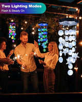 Toodour Solar Wind Chimes for Outside, Shells Light Gifts for Mom Grandma Women Wife Girls, Waterproof Solar Outdoor Decorative Mobile Light for Holiday Garden Porch Yard Window Outdoor Decor (White)