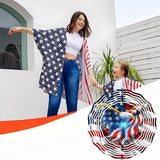 American Flag Wind Spinner 12 Inch - 3D Patriotic Eagle & Christian Cross Outdoor Decor, Stainless Steel Hanging Yard Spinner, Gift for 4th of July, Veterans, Mom, Dad, Home & Garden