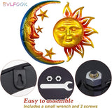 40-in Large Wall Art Decor, Sun Moon Metal Wall Decor, Valentine Wall Decorations for Patio Yard Garden Fence Living Room Bedroom