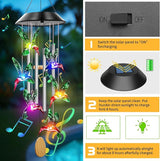 Solar Powered Hummingbird Wind Chimes with 4 Music Aluminum Tubes, Hummingbird Wind Chimes for Outside,Best Gifts for Mom Grandma Women Wife Aunt Sister, Unique Mobile Wind Chime, Garden Yard Decor