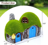 Gift Boutique Outdoor Garden House Statue with LED Lights Fairy Garden Decor Resin Cottage Figurine Yard Lawn Porch Pathway Ornament Outdoor Figurines