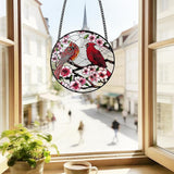 Stained Glass Window Hanging, Cardinal Sun Catchers Glass Panel Red Suncatcher Decor for Wife, Women, Men, Birthday, Aunt, Mom, Lovers, Home Garden 7.8 in