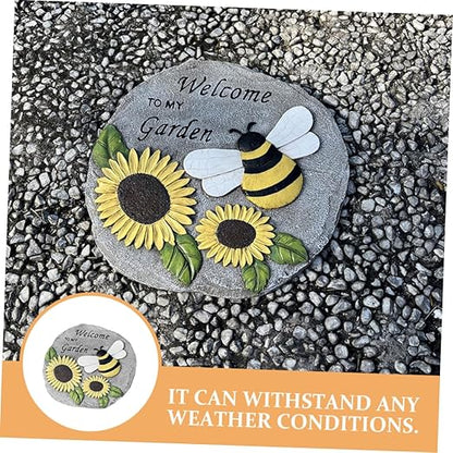 Milisten Outdoor Decorative Resin Stepping Stone Unique Footstep Design for Garden Pathway Weather-Resistant Accent for Lawn and Patio Decor and Sunflower Theme
