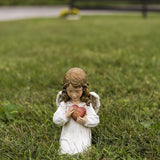 Joseph's Studio by Roman, 11.75" H Memorial Angel Holding a Heart Garden Statue, Outdoor Décor